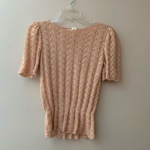 Vintage sweetheart blush pink crochet top